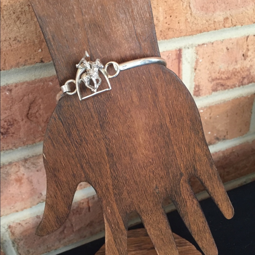 Sterling silver polo  bangle bracelet.
